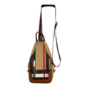 Sling Bag British Tartan Zippered  Inside Pockets Card Holders  12”